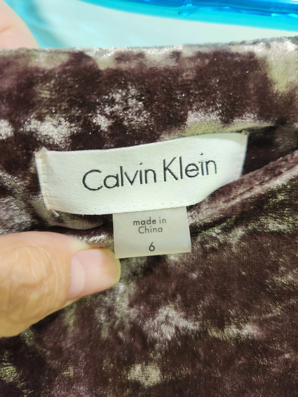 Calvin Klein Crushed Velvet Midi Dress in Olive Green Nwt